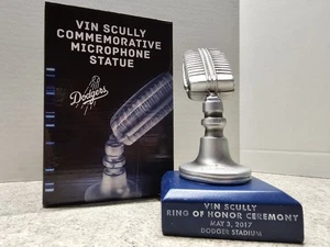 Vin Scully Los Angeles Dodgers MLB 2017 SGA Microphone Statue NIB Ring Of Honor - Picture 1 of 15