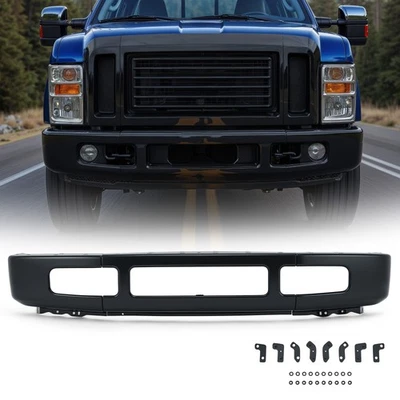VRC Black Split Front Bumper for 2008-2010 Ford F250 F350 Super Duty Fog Cutout - Image 1 of 4