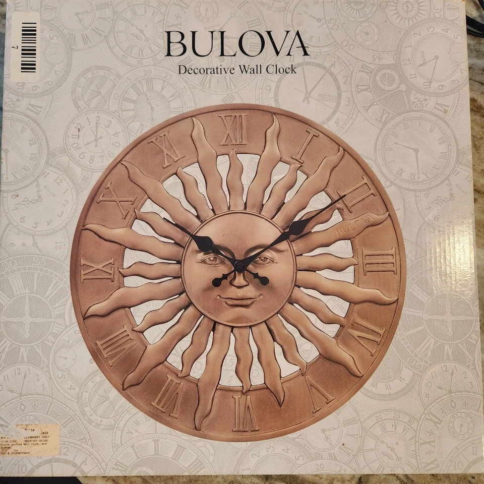 Bulova Sun Indoor/Outdoor Wall Clock  14"  Diameter "SUNRISE" C4860