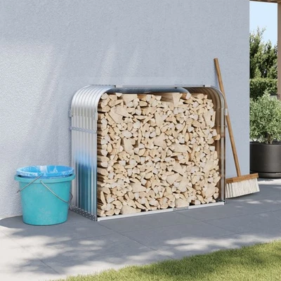 vidaXL Portaceppi Argento 120x45x100 cm in Acciaio Zincato - Immagine 1 di 4