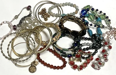 Lote de 20 Vintage + Pulseras, Usables, Diamantes de Imitación, Cadena, Cuentas, Alex Ani Foto 1 de 4