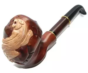Royal Tiger Hand Carved Wooden Tobacco Smoking Pipe Handmade for 9 mm filter - Picture 1 of 3
