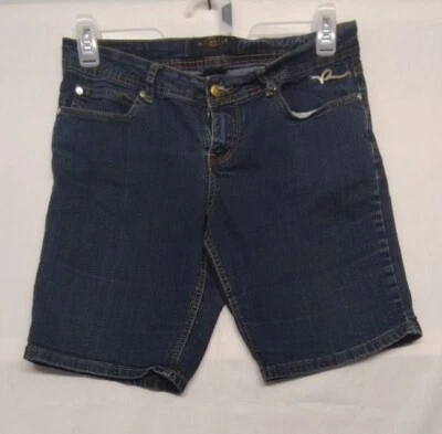 Vintage Rocawear Women's Size 11 Denim Jean Shorts Embroidered Dark Wash - Image 1 of 4