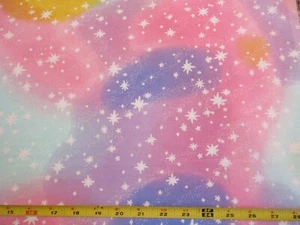 Sterne auf Pastell Batik super kuschelig Baumwolle Flanell Stoff BTY rosa lila grün - Bild 1 von 5