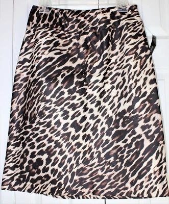 Saia reta feminina EAST 5TH nova com etiquetas tamanho 6 animal estampa de leopardo linda e sexy - Imagem 1 de 2