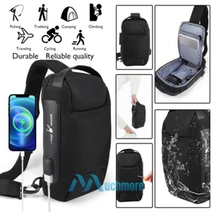 Crossbody Sling Backpack Travel Hiking Chest Bag Daypack Waterproof Anti-theft - Picture 1 of 15