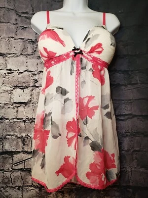 XL APT 9 Intimates White And Pink Floral Lingerie Top - Image 1 of 3