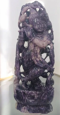 Estatuilla Señor Amatista Krishna Hecha a Mano Cristal Curativo Estatua Decoración Espiritual Foto 1 de 4