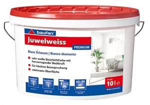 Baufan Juwelweiss 10 L Weiß Wand- & Deckenfarbe Lösungsmittel & Weichmacher frei - Bild 1 von 4