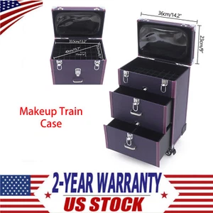 Schmink Zug Koffer, Rollender Schminkwagen Koffer, Nagellack Organizer mit 4 Rollen - Bild 1 von 12