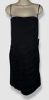 595 $ Halston Damska czarna Geneva Marszczona Bez ramiączek Stras Sukienka mini Rozmiar 4