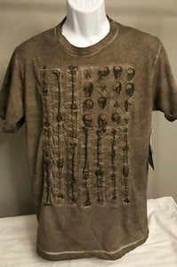 TShirt Graphic Tee Young Mens Skulls Bones Gray S Small NEW NWT - Picture 1 of 5
