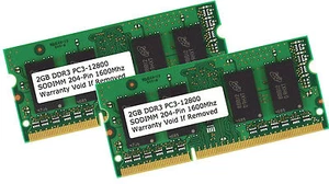 4GB Kit 2x 2GB DDR3 1600 MHz PC3-12800 204 Pin Laptop RAM Sodimm Notebook Memory - Picture 1 of 1