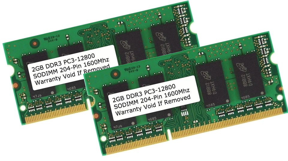 4GB Kit 2x 2GB DDR3 1600 MHz PC3-12800 204 Pin Laptop RAM Sodimm Notebook Memory - Image 1 of 1