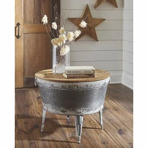 Antique Farmhouse Coffee Cocktail Table Rustic Storage Trunk Accent Home Decor - Picture 1 of 7