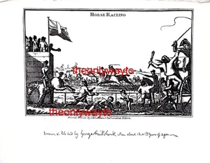 Horse Racing, By George Cruikshank Aged 12 or 13, Book Illustration (Print) 1903 - Picture 1 of 2