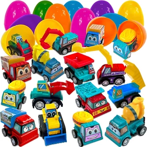 24 Pack Colorful Prefilled Easter Eggs with toys - Construction Engineering Vehi - Picture 1 of 6