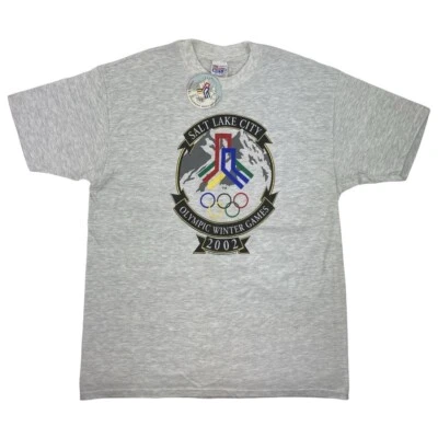 Camiseta branca nova com etiquetas vintage Hanes Salt Lake City Jogos Olímpicos de Inverno 2002 tamanho XL - Imagem 1 de 4