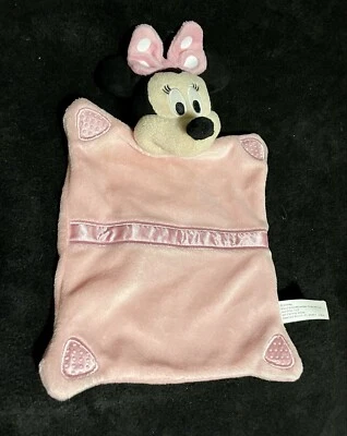 Disney Just Play Minnie Mouse Rosa Bebé Manta de Seguridad Lovey Bebé Juguete 6.5”x7.5 Foto 1 de 4