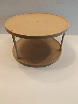 Estante de especias Lazy Susan beige años 70 abeja plástico hecho en EE. UU. 6" de alto X 10"... Foto 1 de 4