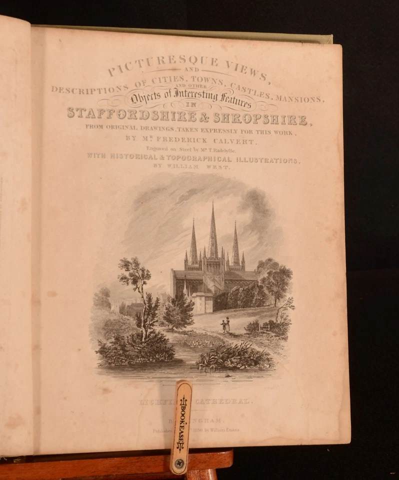 1830 Picturesque Views Staffordshire and Shropshire F Calbert T Radclyffe W West - Image 1 of 4