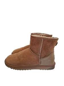 UGG Short Boots Womens 13 Brown Suede Sheepskin Wool Winter Australian Outdoor - Picture 1 of 16