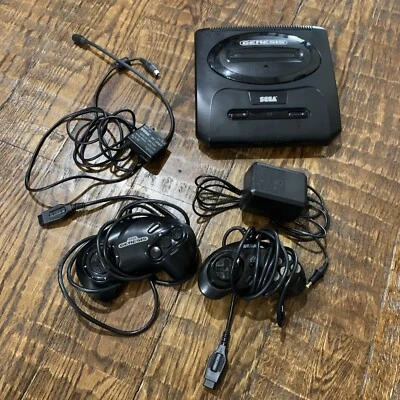 Sega Genesis Model 2 Console Chords And Controllers - Image 1 of 4