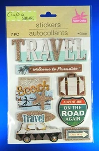Crafter's Square Glitzer Reisen unterwegs Strand Maß Aufkleber Pack - Bild 1 von 1