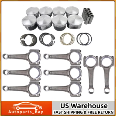 Connecting Rods Pistons w/ Rings for 2009-2015 Chrysler Dodge 1500 Jeep Ram 5.7L - Image 1 of 4