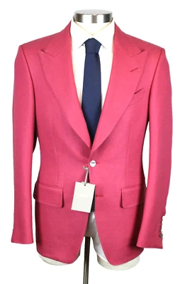 $6390 Tom Ford Dinner Jacket 38 R (48 EU) Wool Mohair Silk Pink Hopsack New - Image 1 of 4