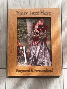 Custom Photo Frame, Engraved Picture Frame Gift, Bespoke Engraving French Oak A4 - Picture 1 of 15