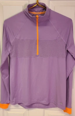 ЧЕМПИОН 1/4 молнии насмешливый шеи фиолетовый Activewear спортивная рубашка женщин Sz Med большого пальца - Изображение 1 из 4