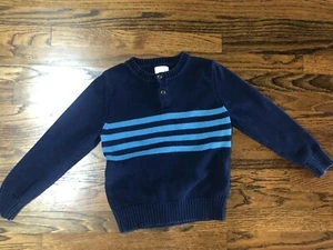 Peek Boys Sz 10 (xl) Colorful Knit Sweater 100% cotton blue - Picture 1 of 3