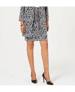 Alfani Petite Printed Jacquard Pencil Deep Black Edge Animal 16P - Picture 1 of 1