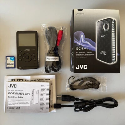 JVC GC-FM1 Black 1080p HD Memory Video Camcorder Camera with 1GB SD Memory Card - Image 1 of 4