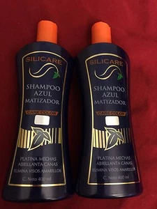 (2) SILICARE Shampoo Azul Matizador Care Color Elimina Visos Amarillos 400 Ml - Picture 1 of 5