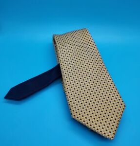 TOMMY HILFIGER TIE • Designer 100% Silk Men's Necktie Yellow Blue 62" L 3"W