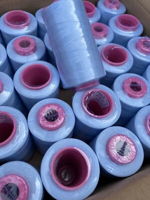 50 Spools Baby Blue Serger Sewing Quilting Threads T27 Quality 100% Polyester - Image 1 of 3