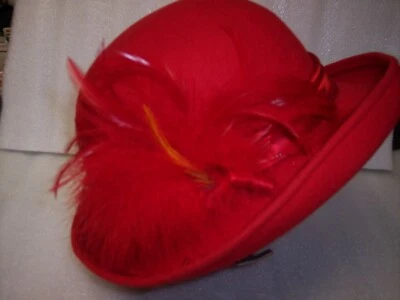  DERBY CHURCH HAT Georg By Michael Howard Woman's RED WOOL HAT  - Image 1 of 4