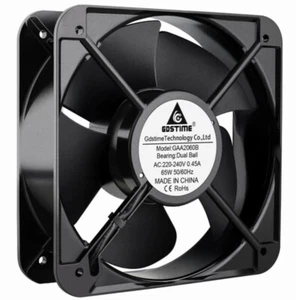 SZ Gdstime Axial Fan GAA2060B, 110V/120V AC, 0.6-0.75A, 38-50W, 8”X8”2.25” - Picture 1 of 2