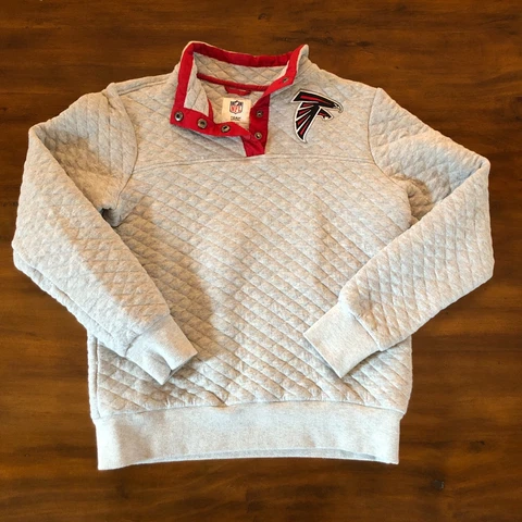 Atlanta Falcons Jacket Womens Small Pullover NFL Snap Quilted NFL Football Gray Cover