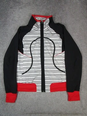 Chaqueta Lululemon Run Track Attack para mujer 6 roja blanca negra cremallera completa * Foto 1 de 4