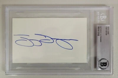 Tony Gwynn Signed Autographed 3x5 Index Card Beckett Encap Padres Baseball  - Image 1 of 3