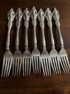 Oneida Community Silverplate Silver Artistry 6 Salad Forks 1965 Floral Pierced - Picture 1 of 4