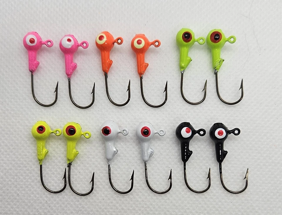 100 1/16 Lead Round Jig Head Eagle Claw Bronze #4 ALL EYES OPEN IRISH JIG - Image 1 of 4