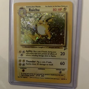 Raichu Pokemon Base Set 2 Unlimited Holofoil 16/130 Rare LP/NM With SWIRL - Picture 1 of 9