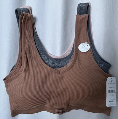 NWT DANSKIN INTIMATES 1 MOCHA 1 GRAY 1 PEACH W/F SEAMLESS BRA DS2106 SMALL $54 - Imagem 1 de 2