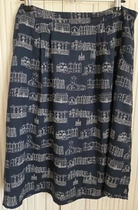 Tulchan Size 12 Skirt- Blue, Unusual Buildings Design, Zip, Lined, (108) - Picture 1 of 12