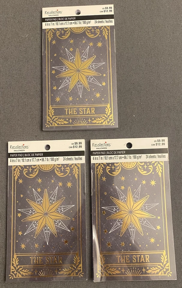 3 LOT RECOLLECTIONS HALLOWEEN STICKER BOOK PAPER PAD THE STAR STRENGTH CHARIOT - Image 1 of 1
