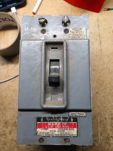 WESTINGHOUSE HF3015 15AMP 600VAC 3POLE MARK 75 AB DE-ION CIRCUIT BREAKER - Picture 1 of 1